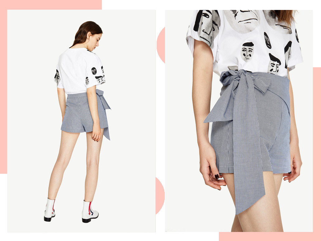 胸大溜肩身材穿搭,棋盘格纹坎肩穿搭