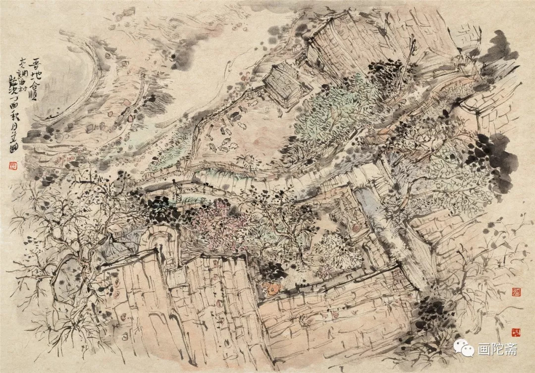 艾国山水画创作视频,艾国山水画工作室