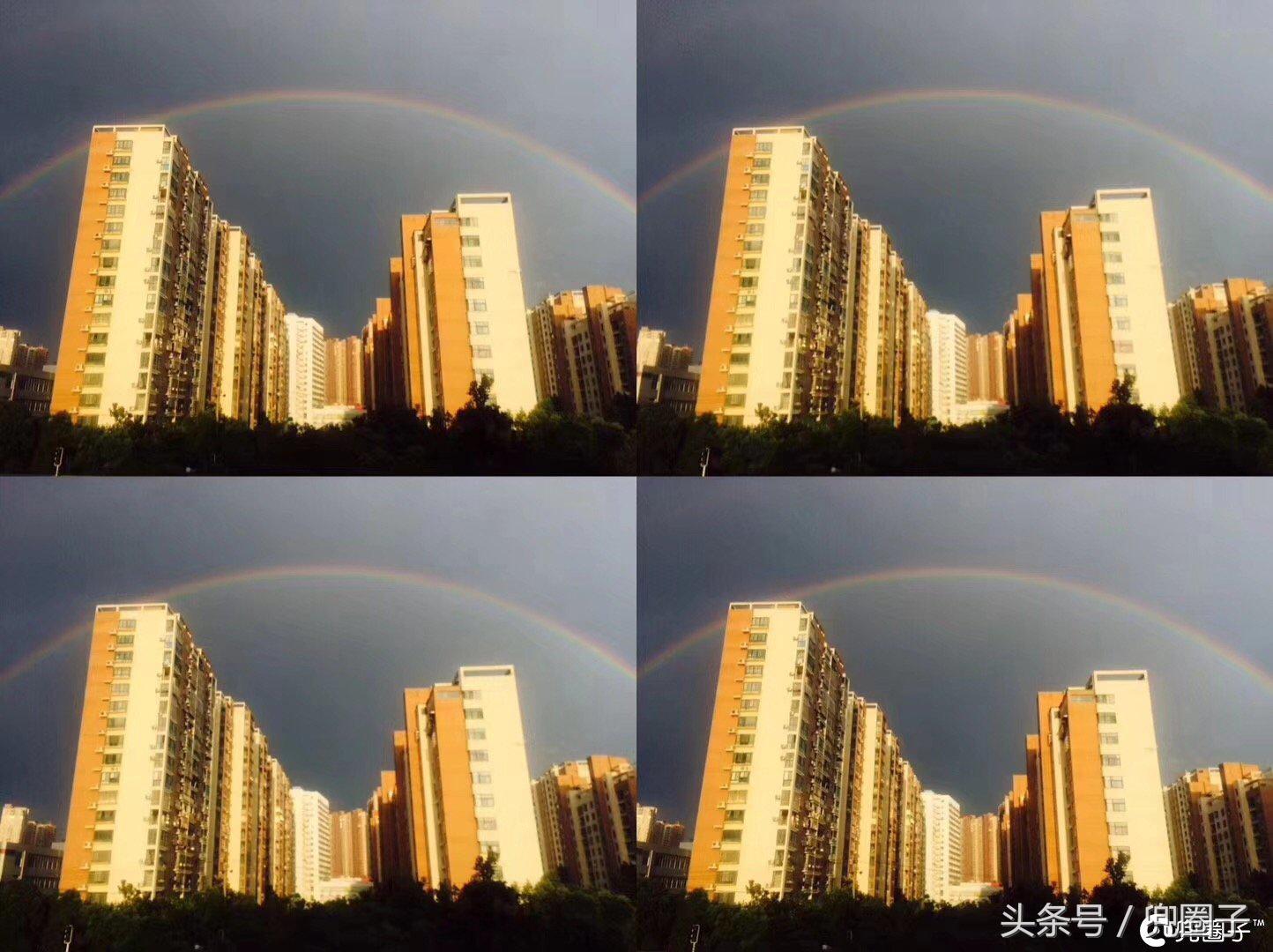 今天的双彩虹,昨天广福路上的双彩虹