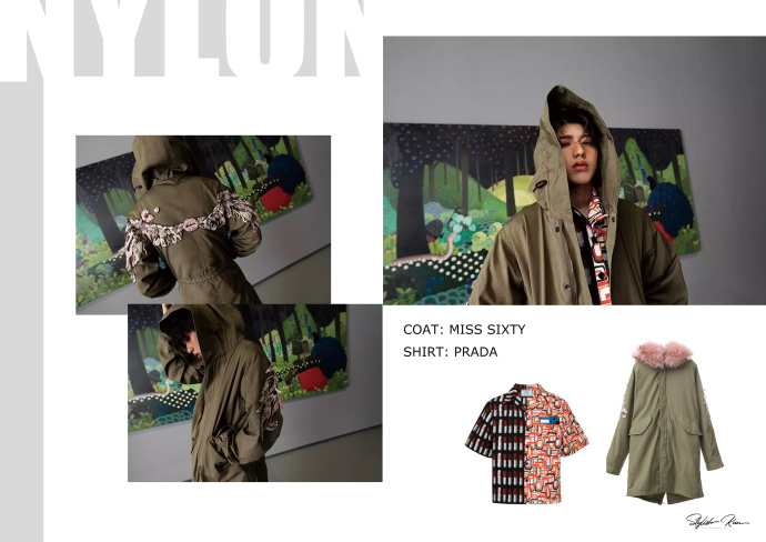 蔡徐坤nylon尼龙九月刊,蔡徐坤机场皮衣新发型