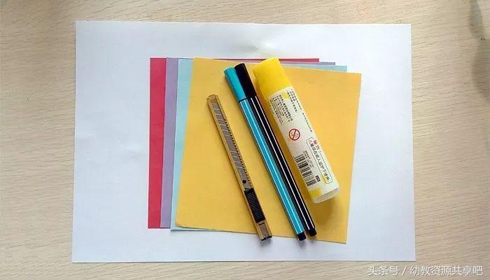 用彩色纸条制作手工卡纸,超简单卡纸手工特别好看