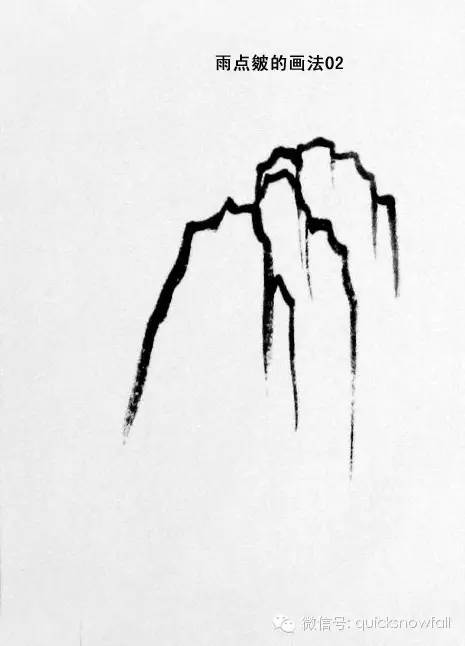 山水画斧劈皴山石画法,阿金山水画技法山石画法