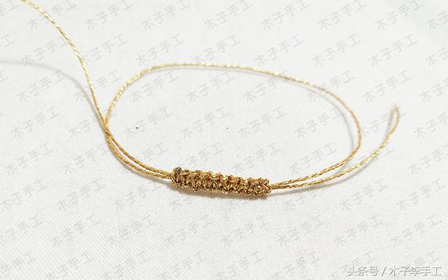 用金珠子编的项链绳,用绳子串的黄金项链