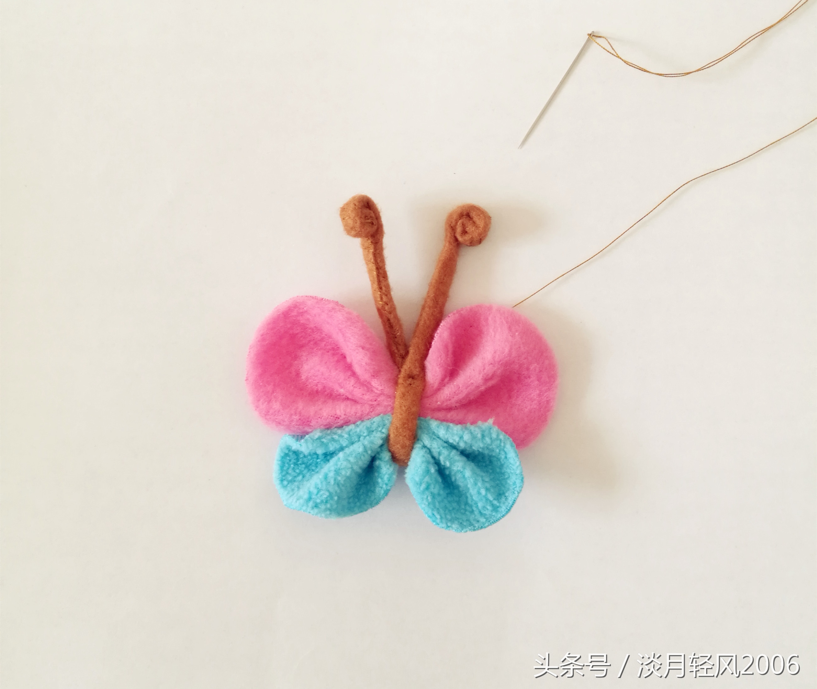 不织布做蝴蝶和甲壳虫,不织布蝴蝶简单手工图片