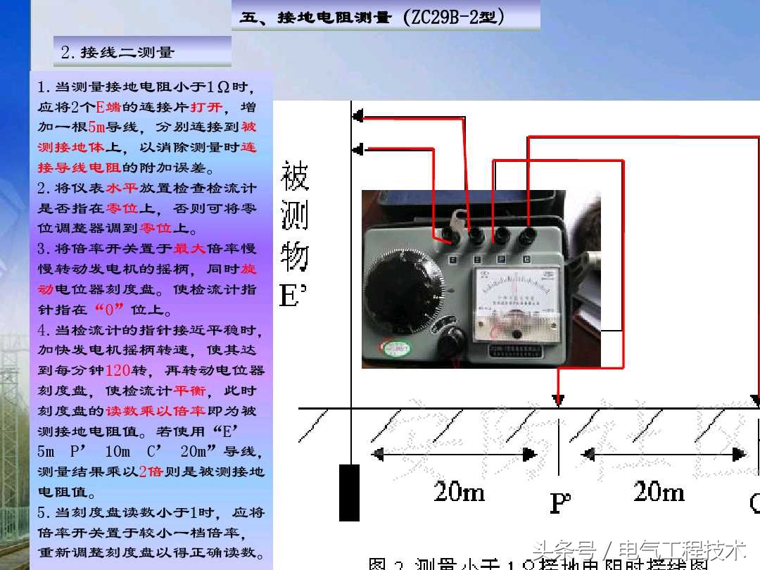 用摇表怎么测量地线接地电阻,接地摇表测量接地电阻的正确步骤