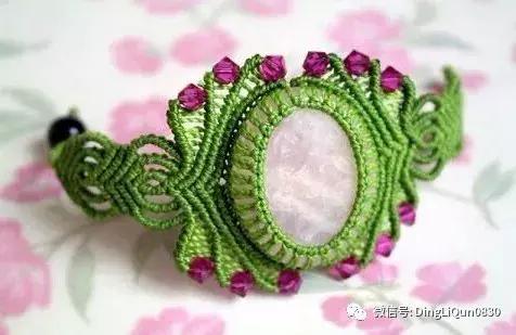 绳编宝石吊坠教程,石头吊坠穿珠子编绳教程