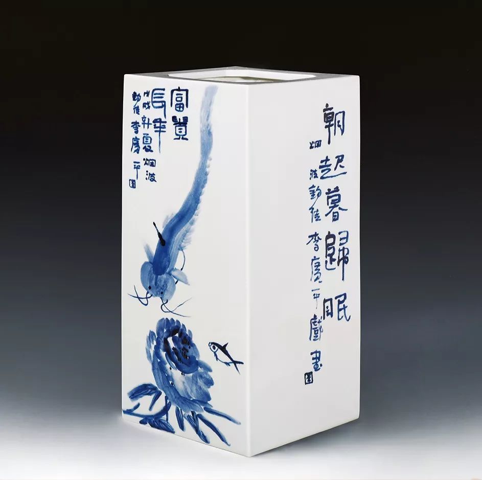 古涧一枝梅,梅兰竹菊手绘釉上彩瓷板画