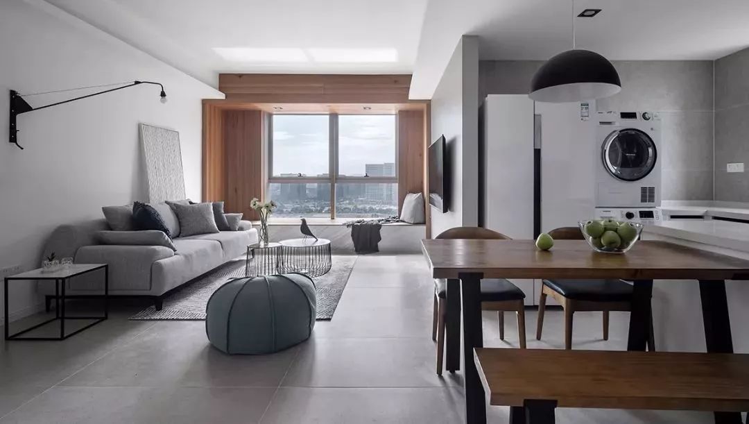 灰色哑光地砖800*800铺贴效果,暖灰色地砖装修效果图现代简约