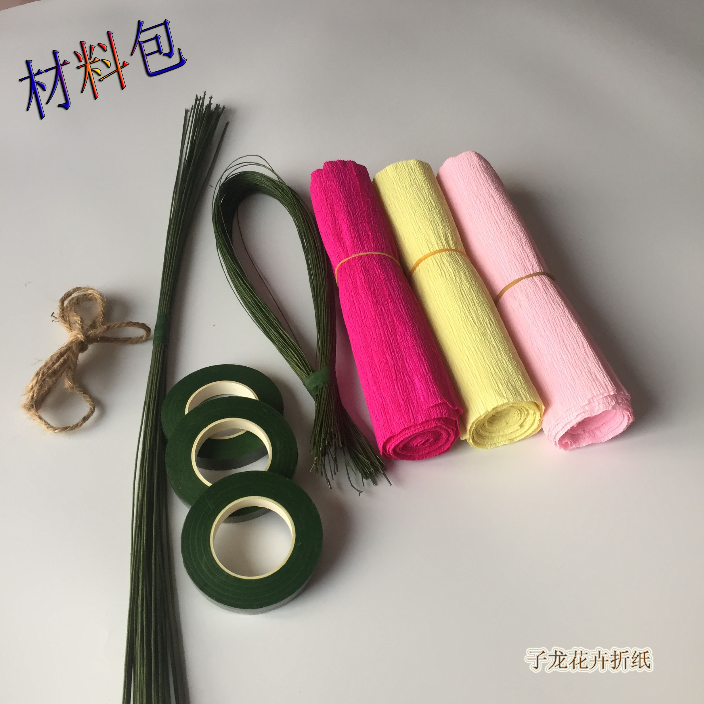 折纸花束教程简单,勿忘我皱纹纸花朵做法大全