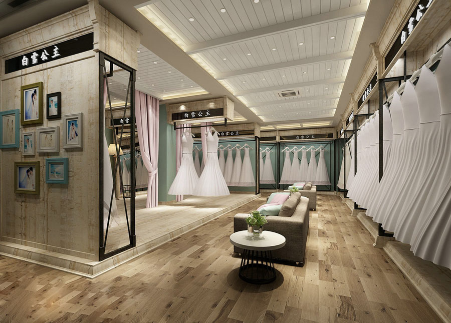 婚纱店专卖店设计效果图,婚纱店铺设计效果图