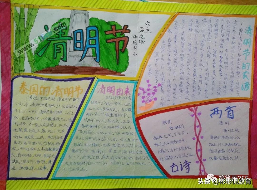 清明节手抄报素材简单漂亮图片,清明节手抄报图片模板简单又漂亮