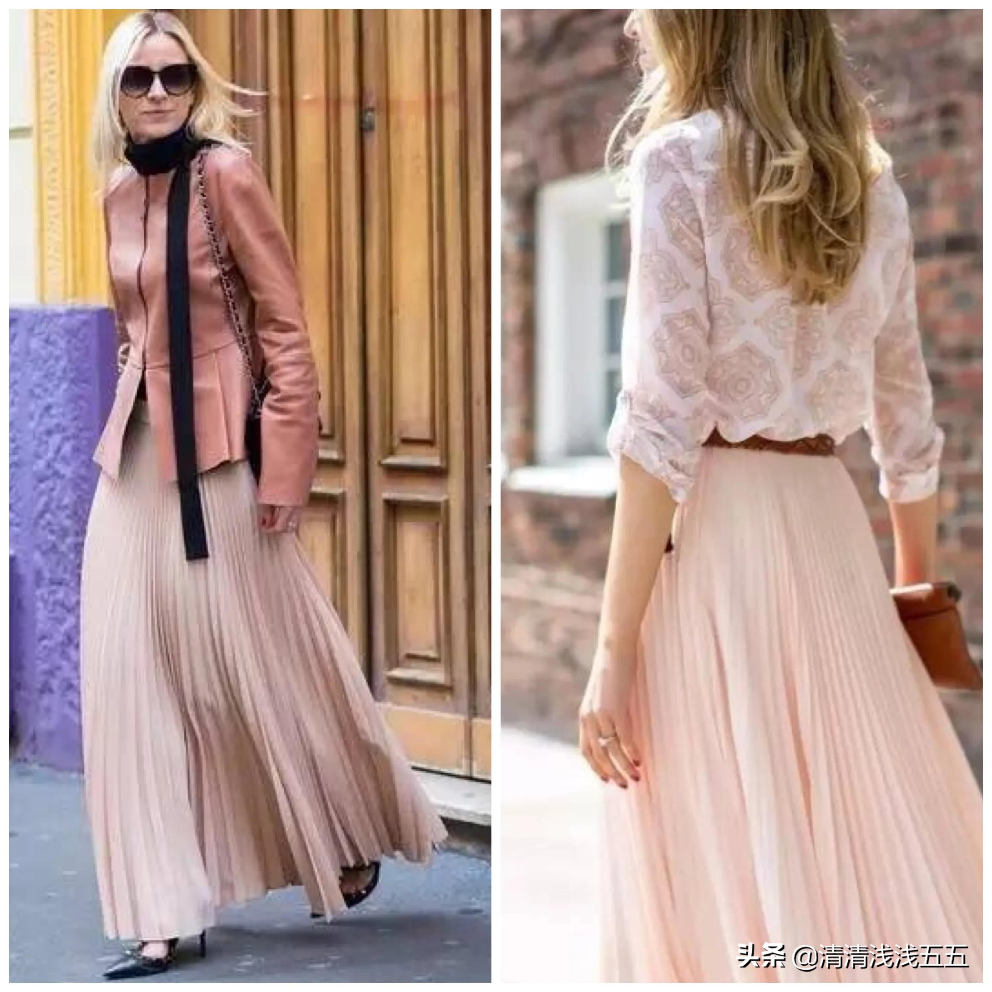 三木粉色系搭配,粉色系裙子搭配