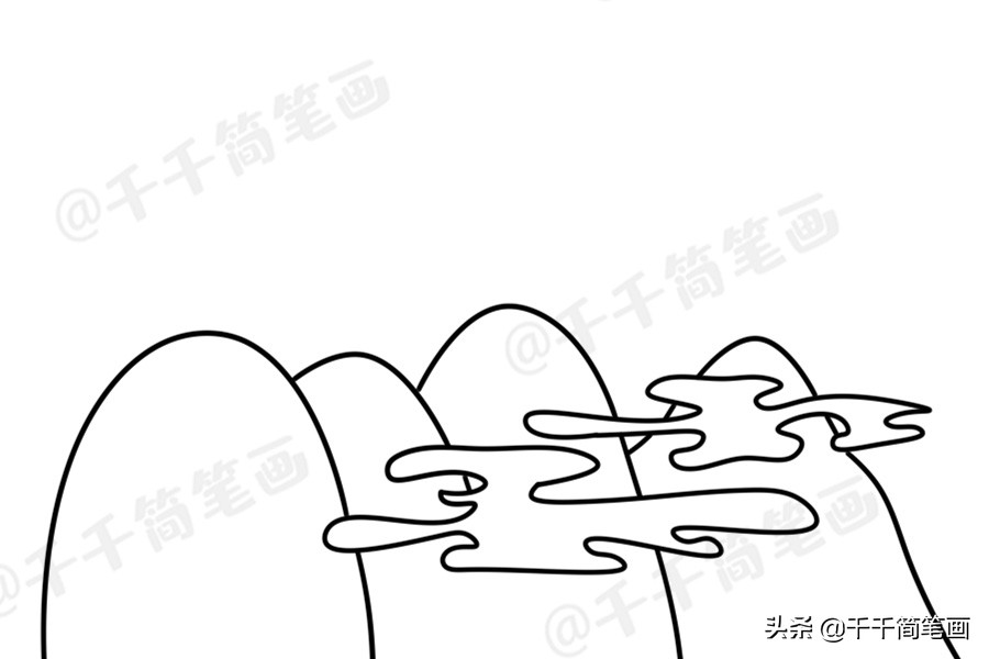 山峰怎么画简单又漂亮简笔画,儿童风景简笔画步骤图解