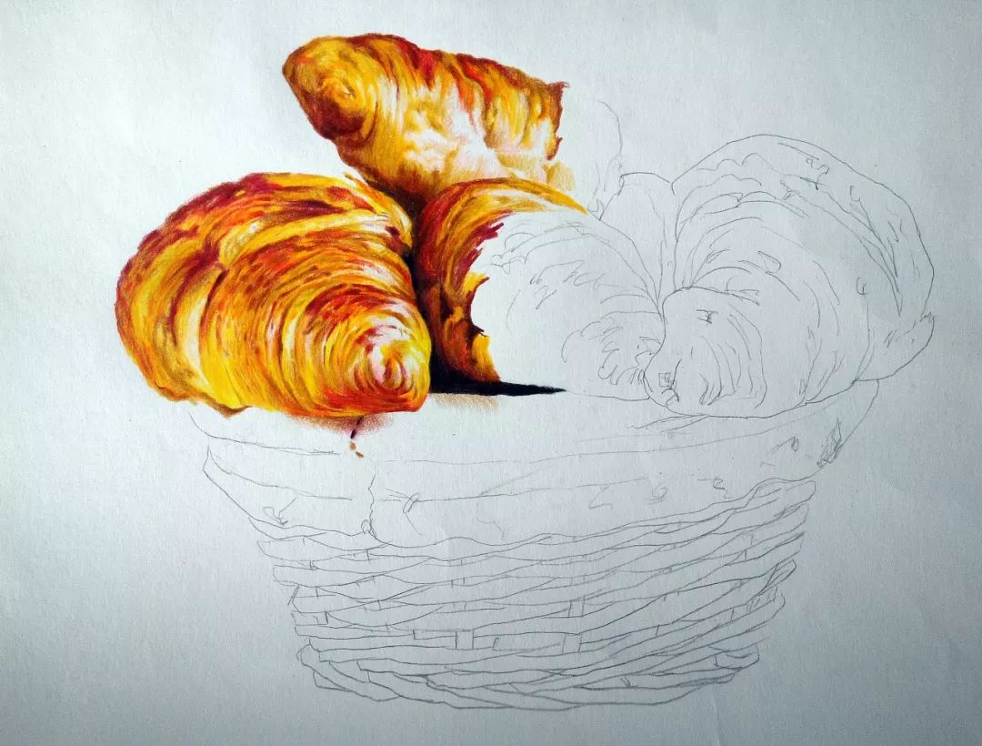 彩铅画美丽的山水画,彩铅画美人蝴蝶