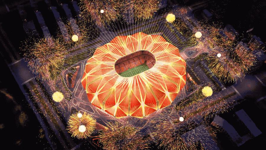 艳阳高照下的广州恒大足球场,盛世芳华惊艳