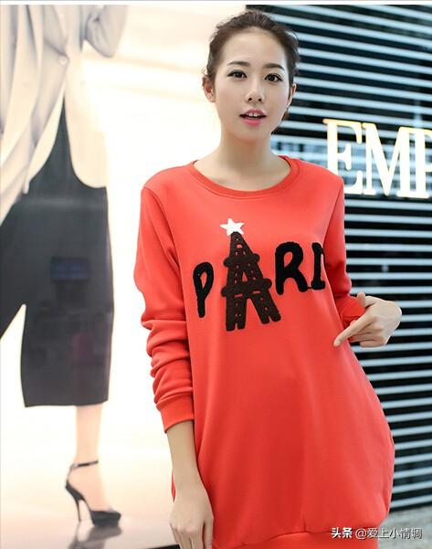 最洋气时髦孕妇装时尚卫衣,孕妇装秋冬穿搭矮个子卫衣