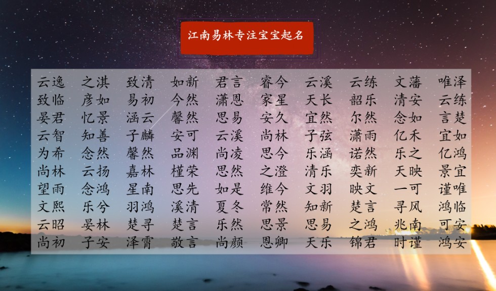 好名好运最新起名宝典,起名好字好名推荐