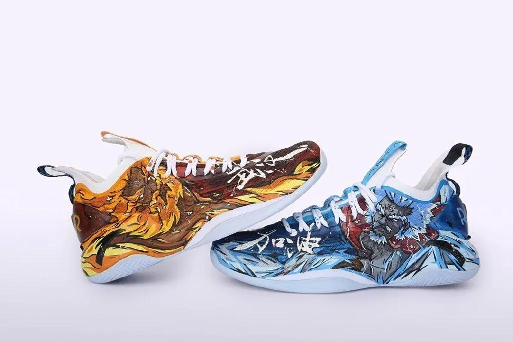 nba球员上脚安踏,nba球员上脚球鞋欧文4绿橙粉