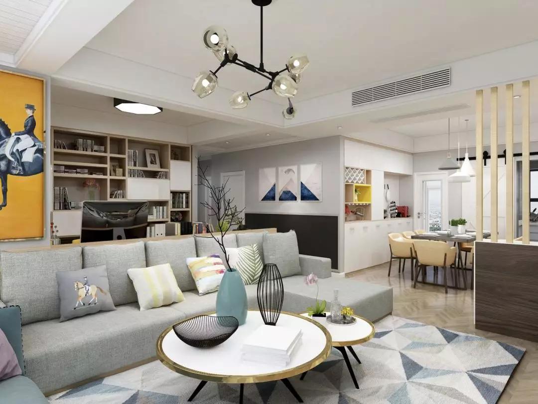 80平米二室一厅北欧风格设计图,80平方小户型装修北欧两室一厅