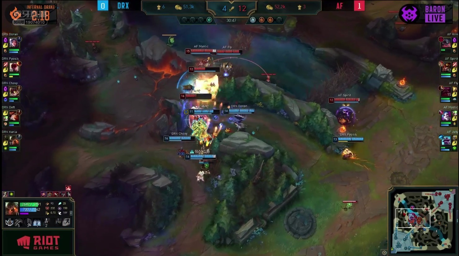 巅峰对决方显真正实力，Chovy发威DRX让一追二AFs豪取四连胜