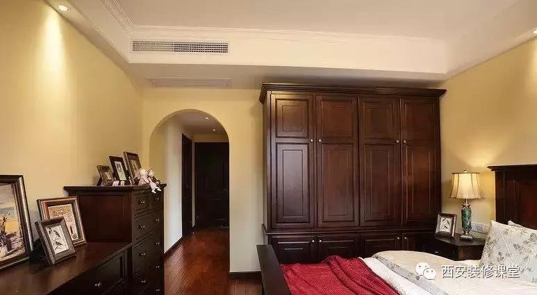 130平三室一厅美式衣帽间,美式带衣帽间的卧室套房