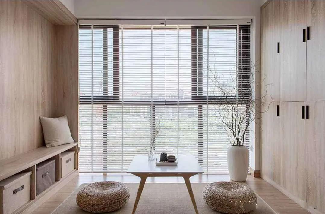 原木风茶室20平方空间装修效果图,100平方小户型原木风带茶室设计