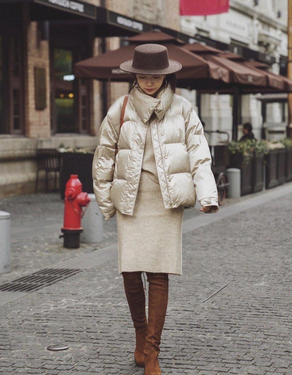 三木冬季羽绒服时尚穿搭,三木大衣怎么穿搭