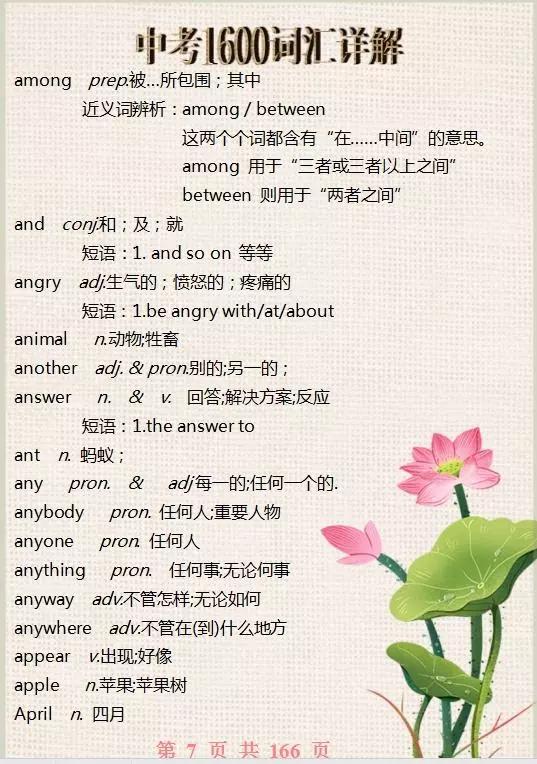 中考英语1600词汇表电子版,初中英语1600单词快速记忆方法