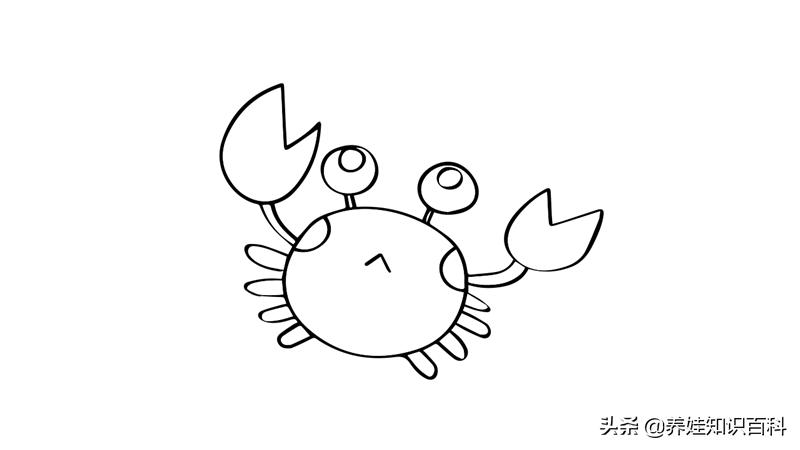 如何画螃蟹简笔画步骤如下,简笔画螃蟹简单易学