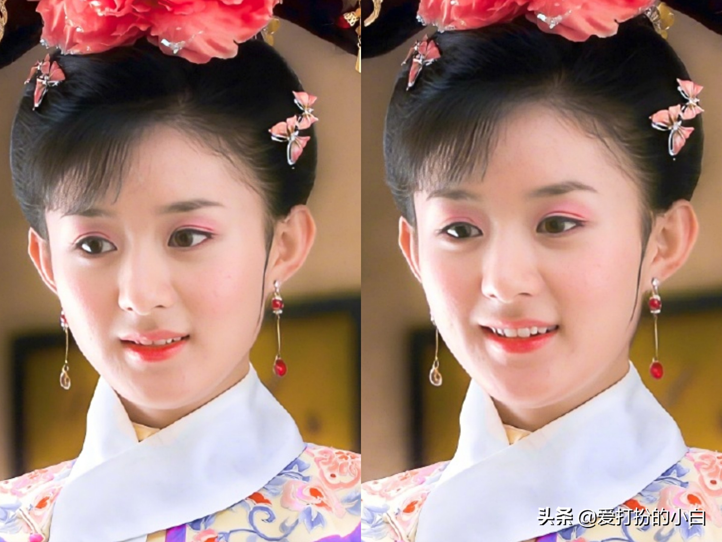 赵丽颖真的很适合这样复古的装扮,赵丽颖复古衬衫穿搭