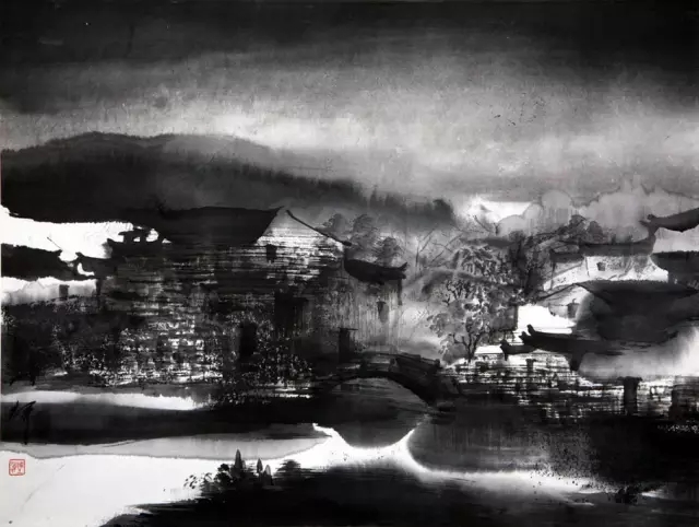 一种水墨画的意境美让人沉醉,一幅水墨画演绎天地自然之美