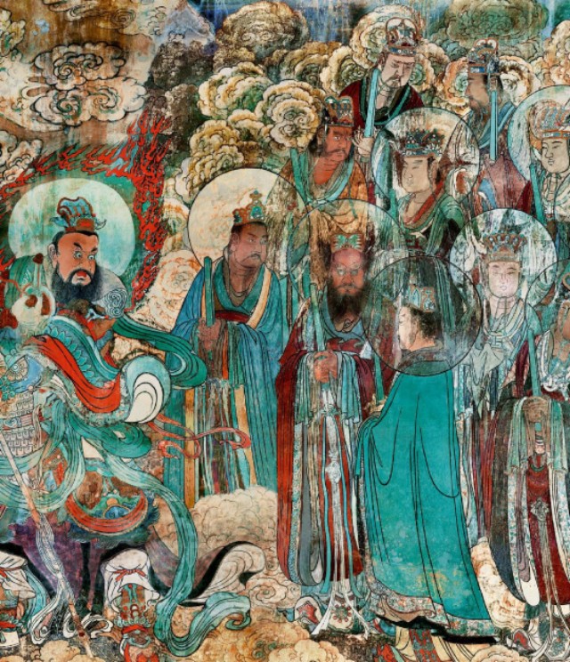 元代朝元图壁画谁画的,元朝古墓壁画图片