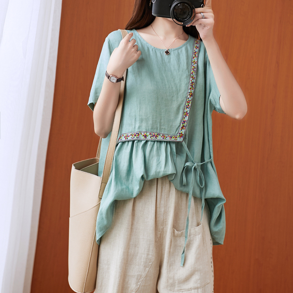 亚麻显瘦松紧休闲裤,亚麻休闲裤的穿搭技巧