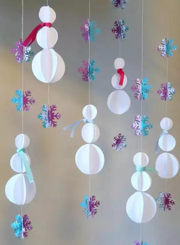 幼儿园元旦新年吊饰环创简单好看,幼儿园元旦墙面挂饰环创