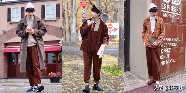 冬季黑色灯芯绒直筒裤怎么穿搭,日系杏色灯芯绒裤秋冬搭配