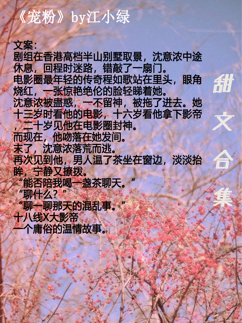 甜文宠文超甜无虐小说推荐娱乐圈,甜文小说娱乐圈推文双男主