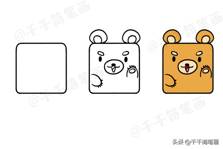 100个动物简笔画老虎,用圆形画各种小动物简笔画