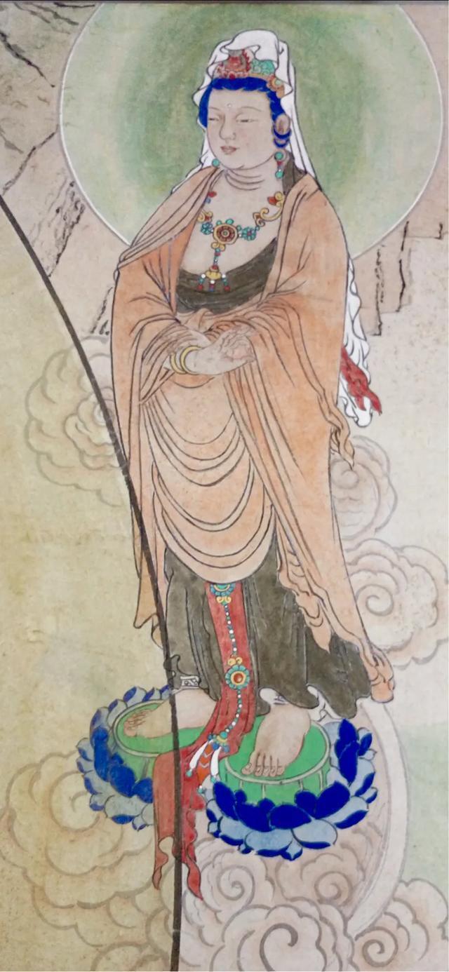 观音菩萨三十二像工笔画,观世音菩萨画像工笔画