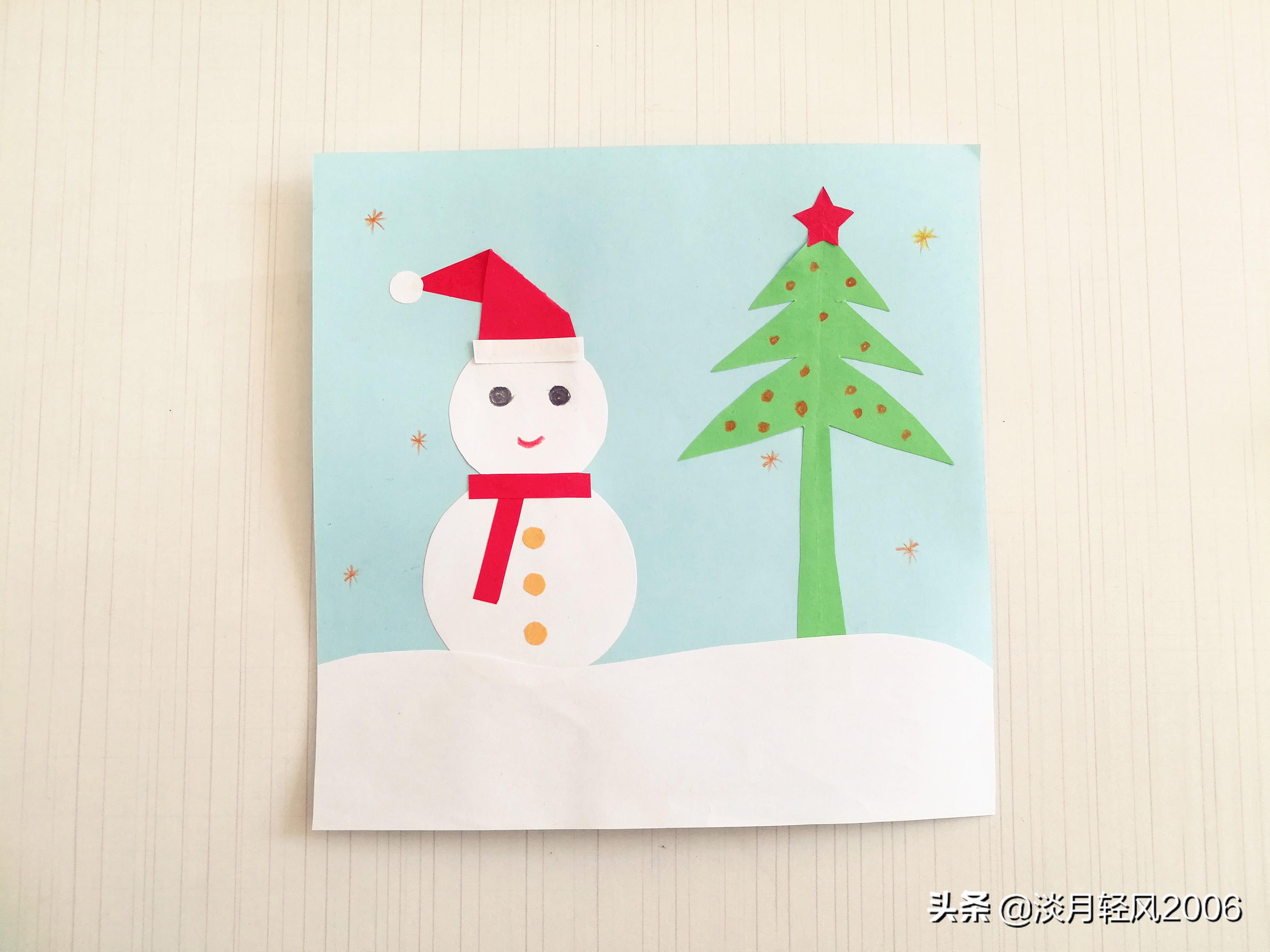 幼儿园创意手工新年贺卡简单一点,圣诞节幼儿手工贺卡制作