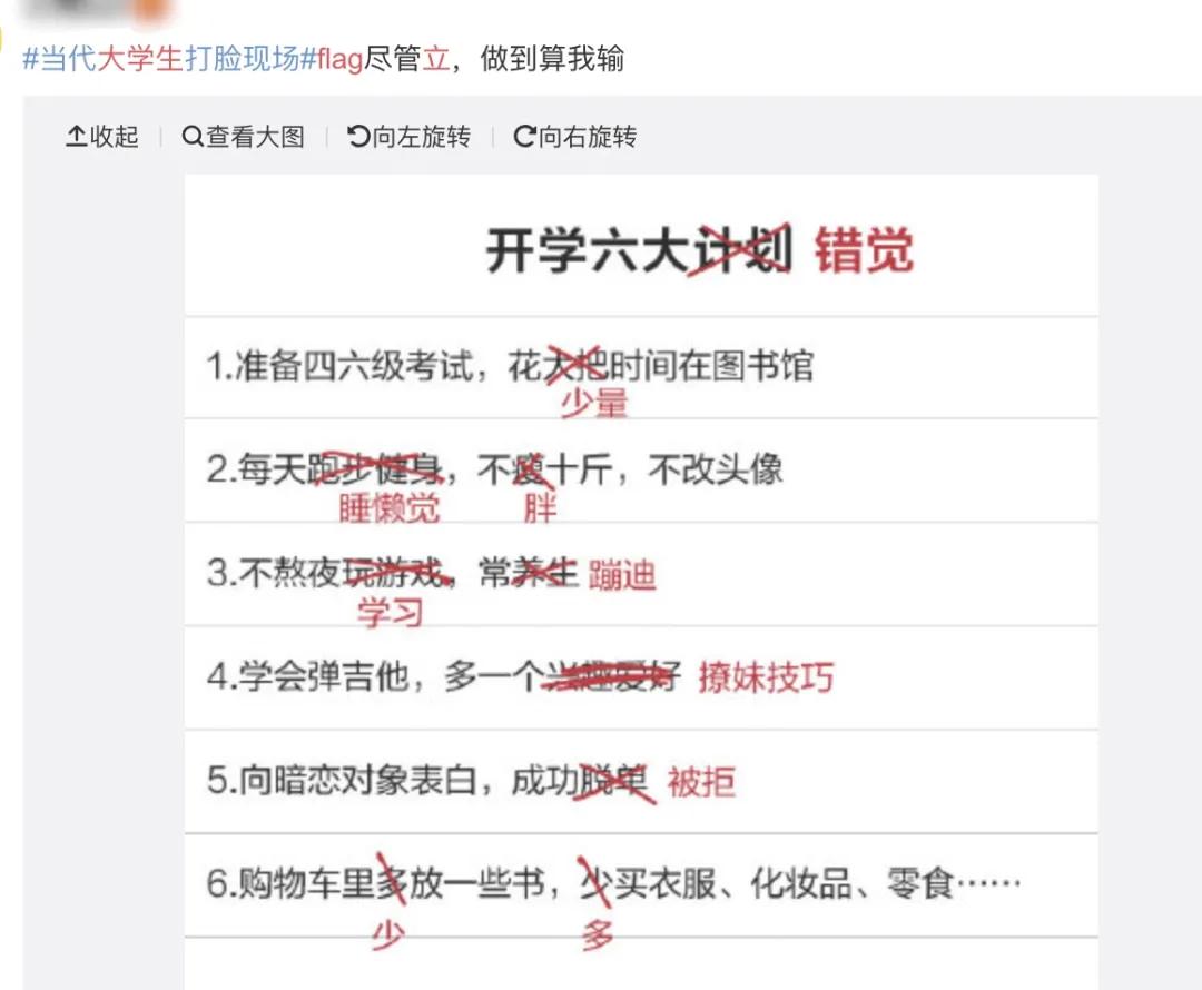 当代大学生有多爱立Flag？