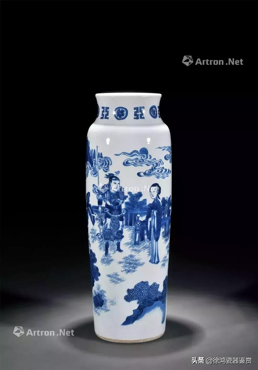 明崇祯青花山水瓷器,明崇祯鹿纹青花瓷器