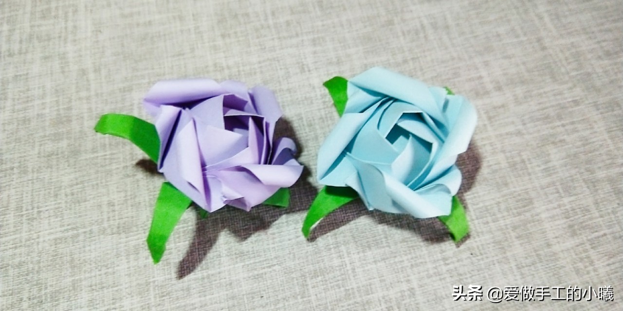玫瑰花折纸怎么折才简单又好看,1-3岁幼儿折纸玫瑰花不用剪刀