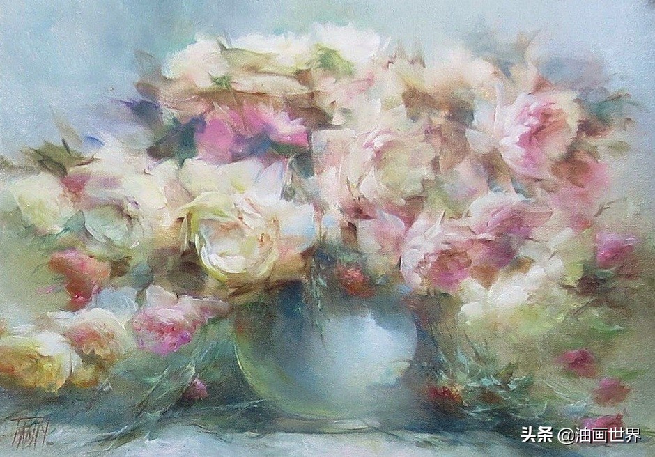 这画家绝对拥有绘画的魔力，把花束画得如此之美