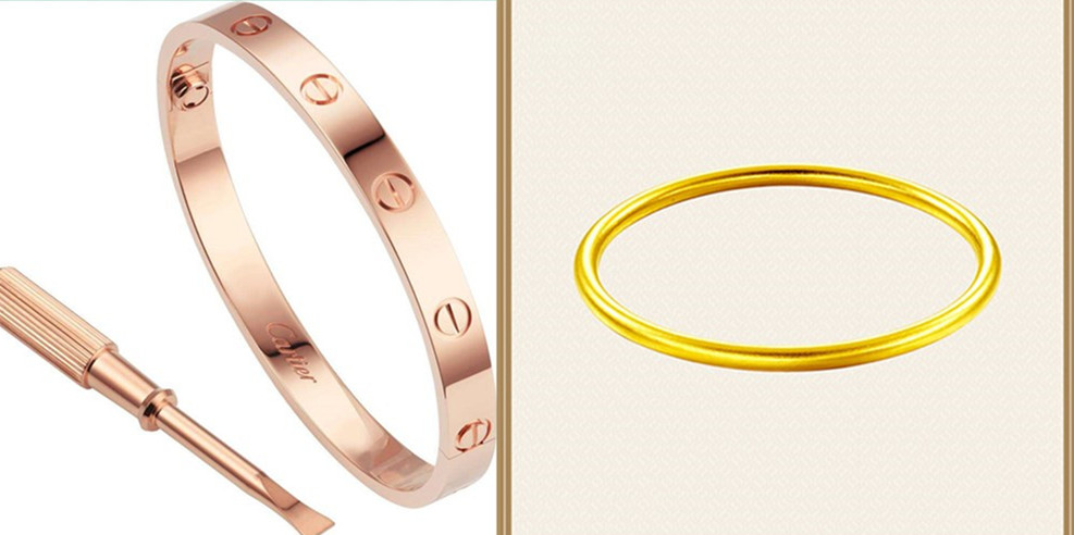 卡地亚love手镯选黄金还是玫瑰金,卡地亚手镯和周大福传承哪个好