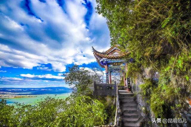 看滇池夕阳,五百里看滇池全景