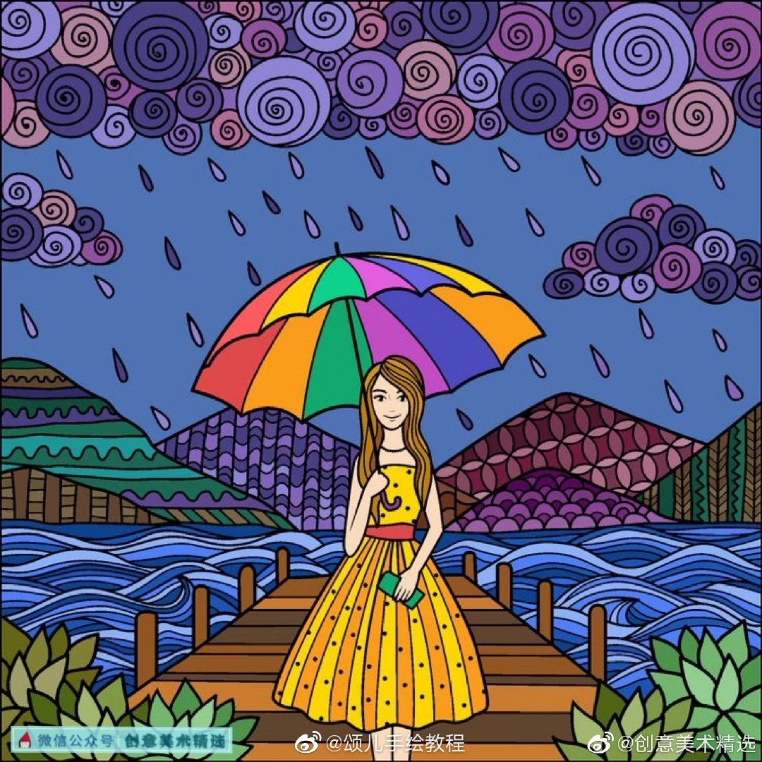 色彩简单装饰画美术作品,色彩组合画构成