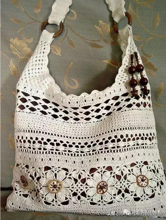 厉害了，极美爱尔兰钩花包包，看了这个才是真服气