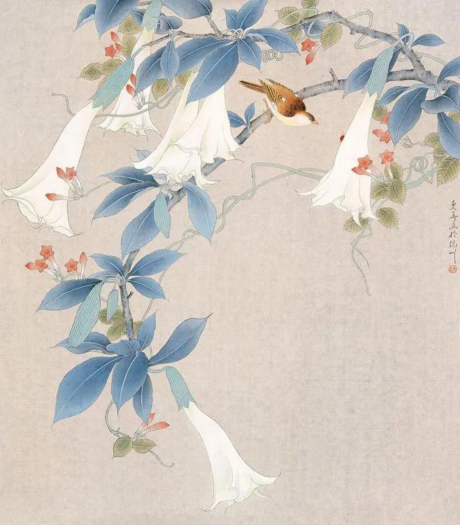 杜曼华花鸟作品欣赏,淡雅空灵杜曼华工笔花鸟作品40幅