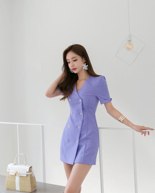 紫色西装紫罗兰连衣裙 (香水紫罗兰西装裙)