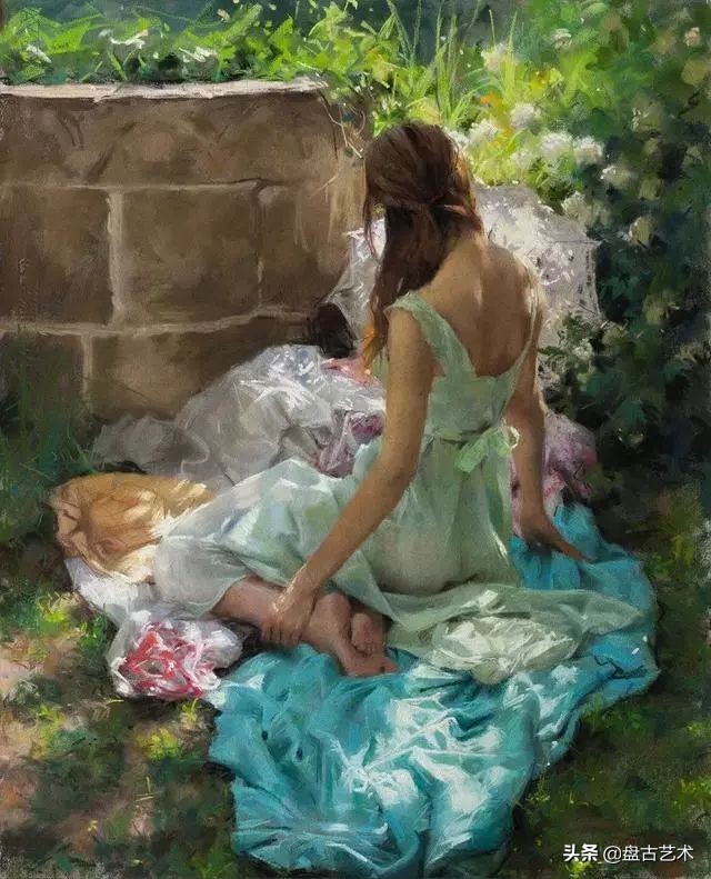 西班牙画家画美女的炉火纯青技法——盘古艺术油画